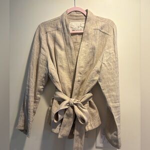 Not perfect linen Stockholm Jacket in heavy beige - XL